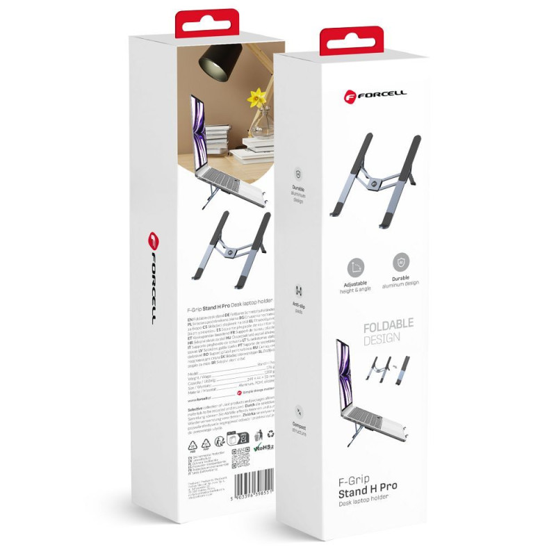 Stojánek Forcell F-GRIP FOLD STAND H PRO pro notebook / tablet - šedá