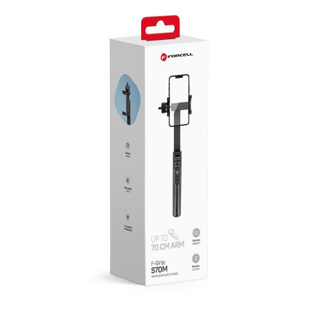 Forcell F-GRIP S70M selfie tyč s dálkovým ovládáním – černá