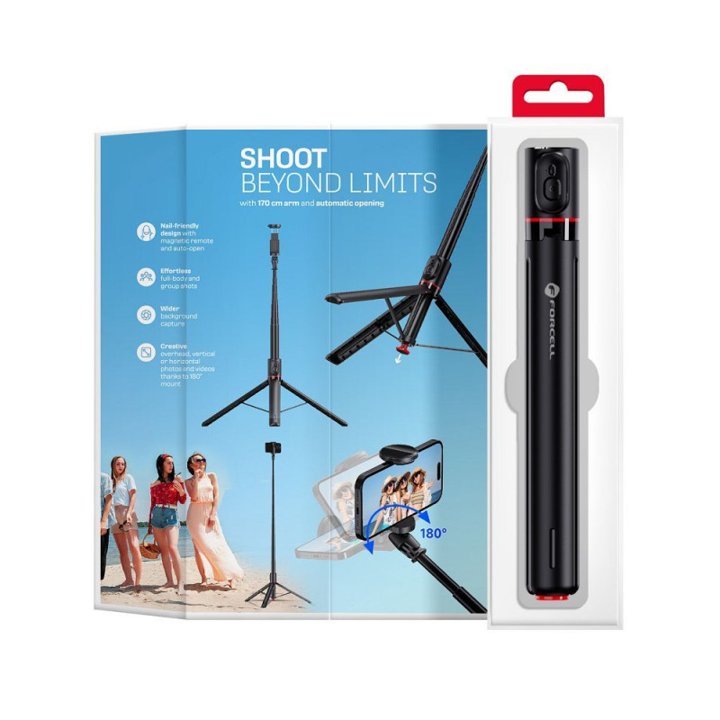 Stativ / selfie tyč FORCELL F-GRIP F170XL pro telefon - černá