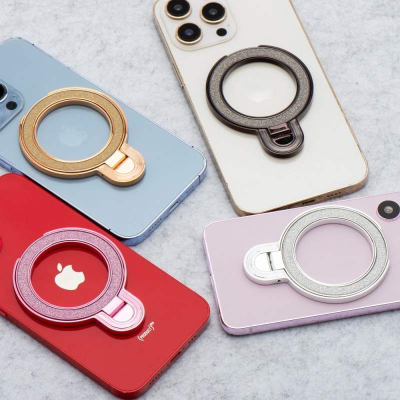 Stojánek/Otočný držák CIRCLE GLITTER pro chytrý telefon - zlatá
