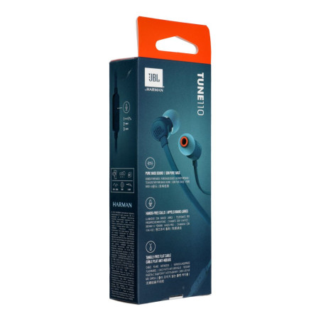 JBL T110 drátová sluchátka 3,5mm - modrá