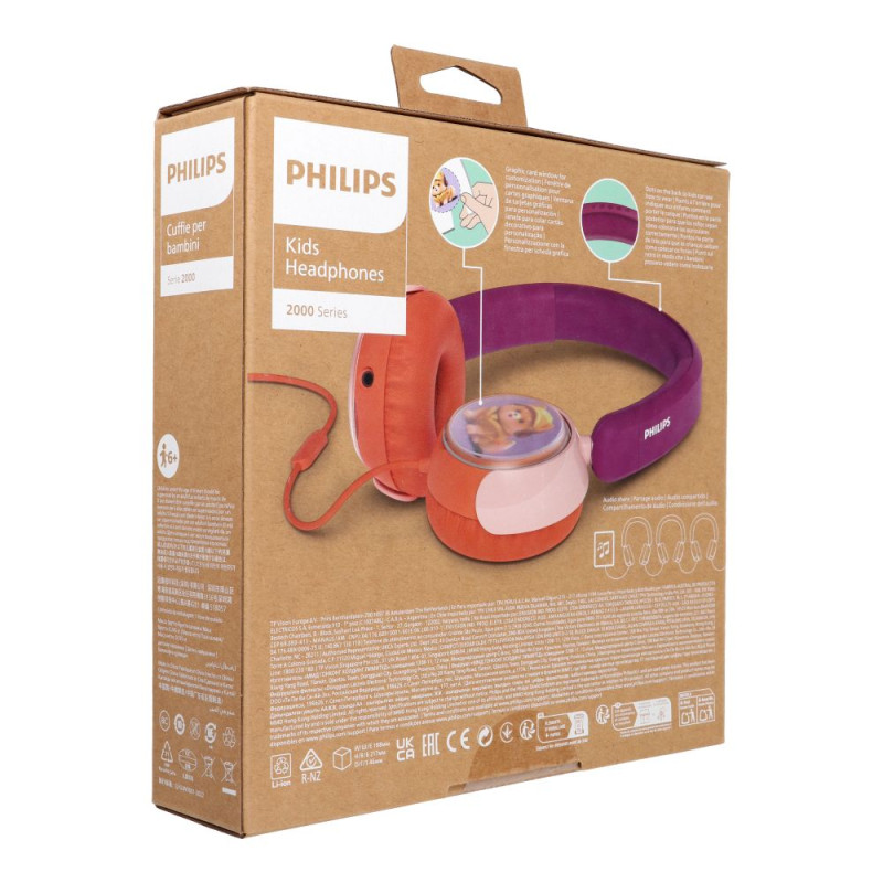Sluchátka Philips TAK2000MP/00 pro děti - fialová/magenta