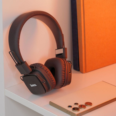 HOCO W56 bezdrátová sluchátka Bluetooth hnědá