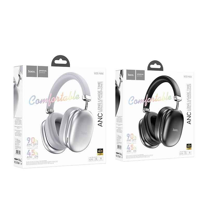 Sluchátka Hoco ANC W35 Max pro Bluetooth - bílá