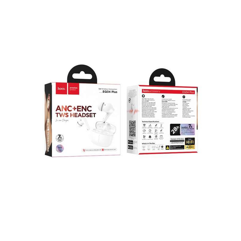 Sluchátka Hoco EQ34 Plus pro bezdrátová sluchátka do ucha - bílá