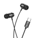 Sluchátka Hoco M122 USB-C do uší – černá