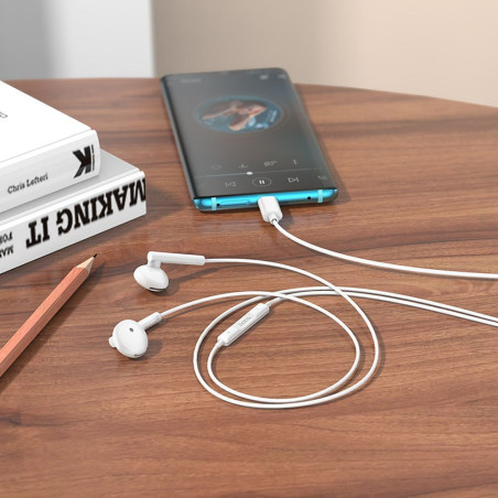 Hoco M95 USB-C drátová sluchátka - bílá