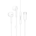Hoco M95 USB-C drátová sluchátka - bílá