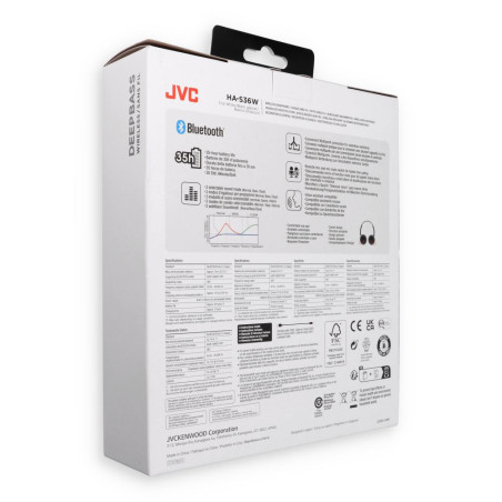 Sluchátka JVC HAS36WWU pro Bluetooth zařízení – bílá