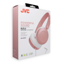 JVC HAS31MPE drátová sluchátka růžová s mikrofonem