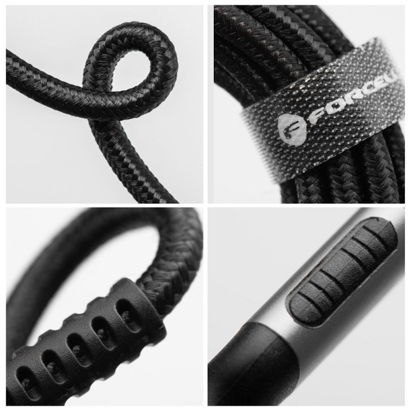 Kabel Forcell F-ENERGY PD 3A 27W pro iPhone - černý