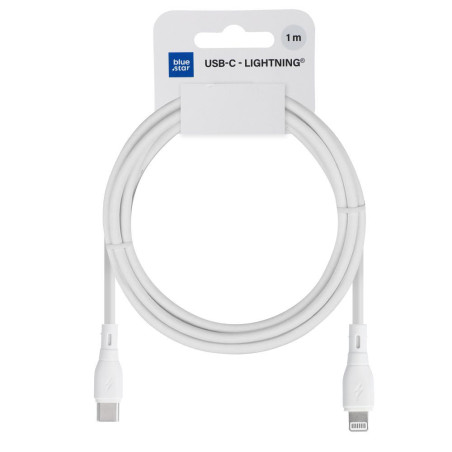 Blue Star USB-C Lightning 27W 2,4A kabel 1 m - bílý