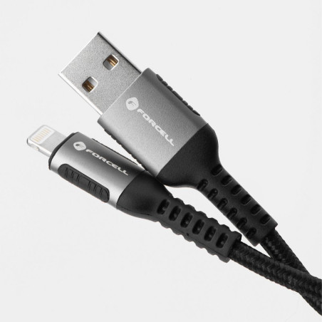 Kabel Forcell F-ENERGY 2,4A 12W pro iPhone 0,5 m - černý