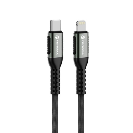 Kabel USB-C na Lightning Forcell F-ENERGY 27W černý 0,25 m