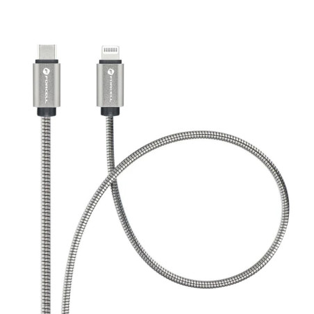 Kabel Forcell F-ENERGY PD 27W USB-C to Lightning (2 m) stříbrná