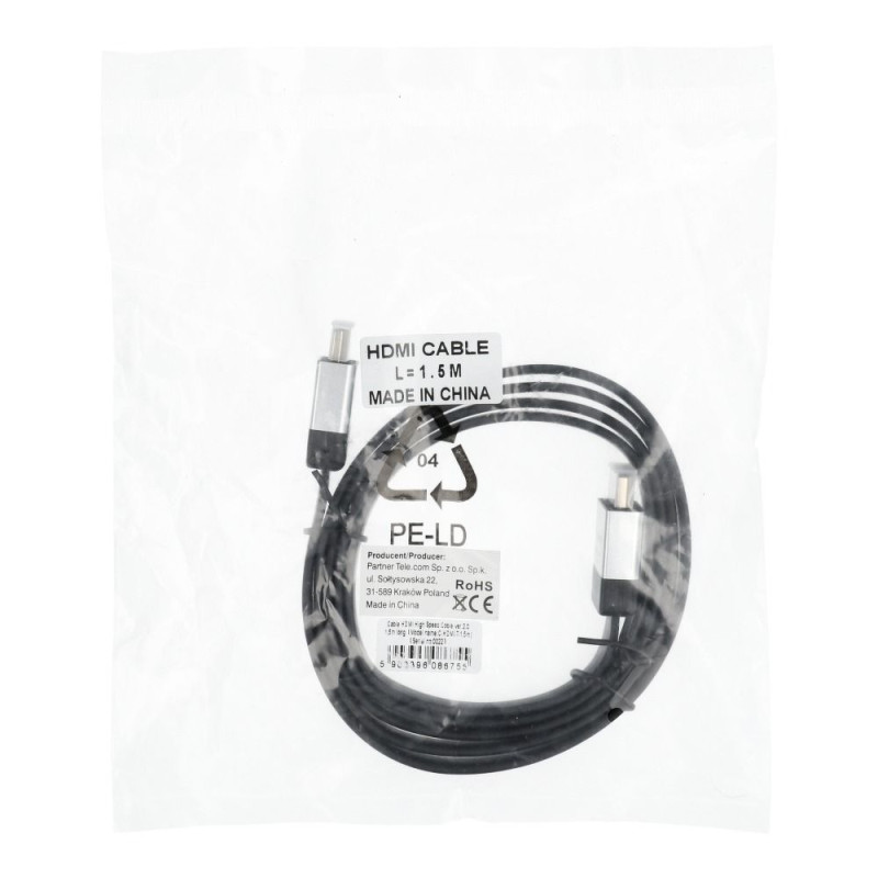 Kabel HDMI 2.0 pro HDMI zařízení 1,5 m - černý