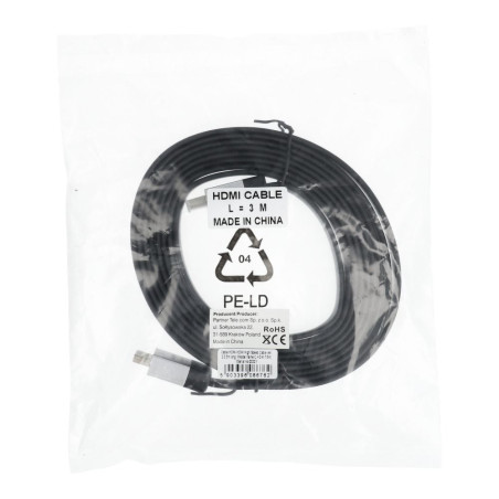 Kabel HDMI pro zařízení s HDMI vstupem 3 m - černý