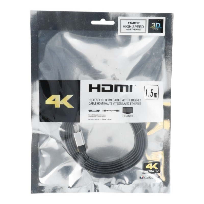 Kabel HDMI 4K 60Hz ver. 2.0 pro HDMI zařízení - černý (1,5 m)