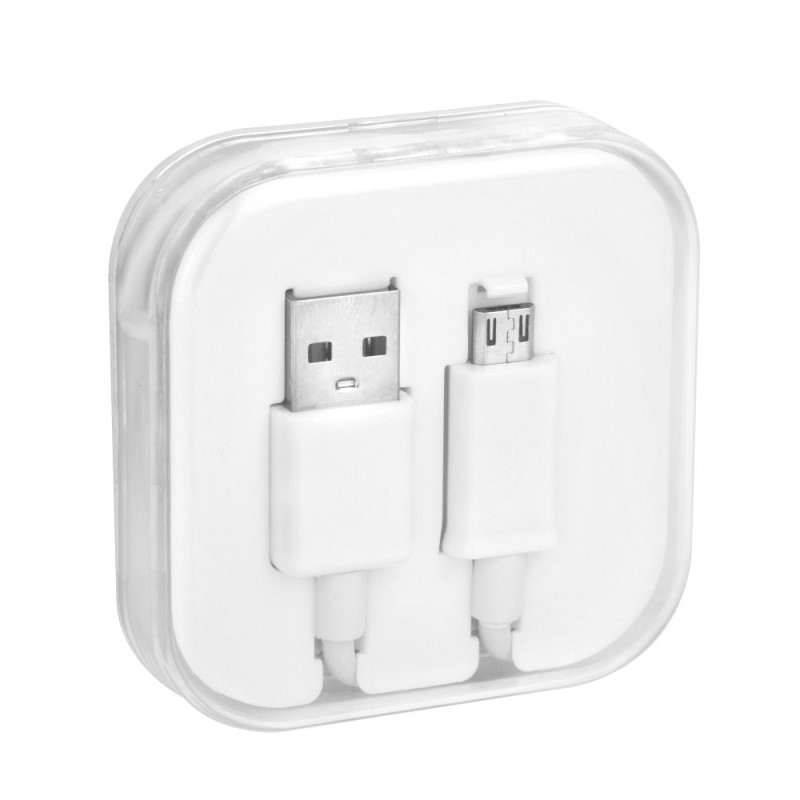 Kabel USB A na Micro USB 1A pro nabíjení a přenos dat - bílý (1 m)