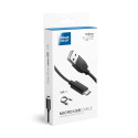 Kabel Blue Star USB A na Micro USB 1,2 m 3A - černý