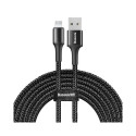 BASEUS CALGH-E01 Halo Opletený svítící kabel USB/Lightning 10W, 3m, černý