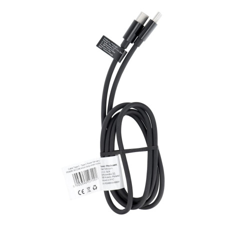 Kabel USB‑C na USB‑C 60W PD QC 3A 1m černý C296