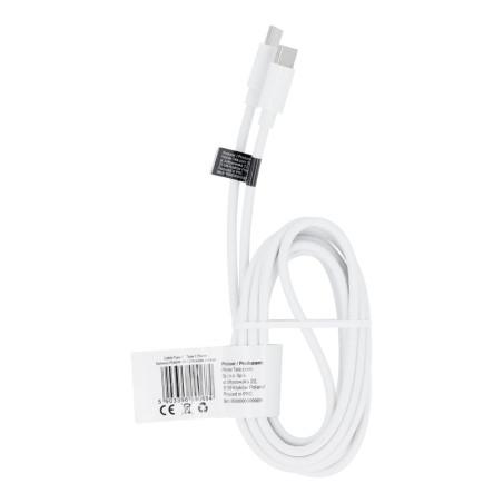 Kabel USB-C na USB-C C293 2 m bílý PD 60W