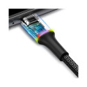 BASEUS CALGH-E01 Halo Opletený svítící kabel USB/Lightning 10W, 3m, černý