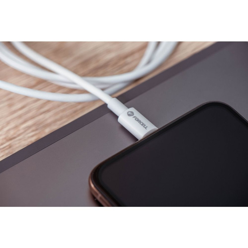 Kabel Forcell C339 USB C pro rychlé nabíjení 3 m - bílý