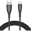 Kabel Veger V104 USB-A na USB-C 2,4A 1,2 m černý
