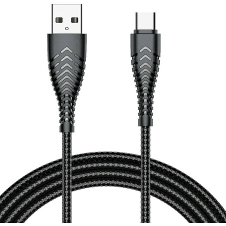Kabel Veger V104 USB-A na USB-C 2,4A 1,2 m černý