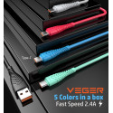 Kabel Veger V104 USB-A na USB-C 2,4A 1,2 m černý