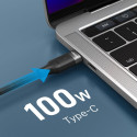 Kabel Veger USB-C na USB-C 100W PD 5A CC02 1,5 m černý