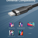 Kabel Veger USB-C na USB-C 100W PD 5A CC02 1,5 m černý