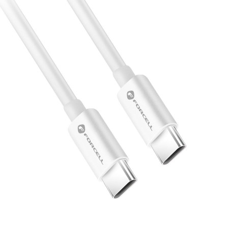 Kabel USB C–USB C Forcell F-Energy 60W 1,5 m bílý