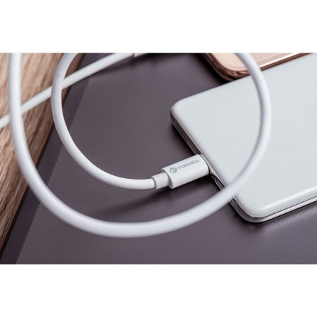 Kabel USB-C Forcell F-Energy QC4.0 PD 60W 2 m bílý