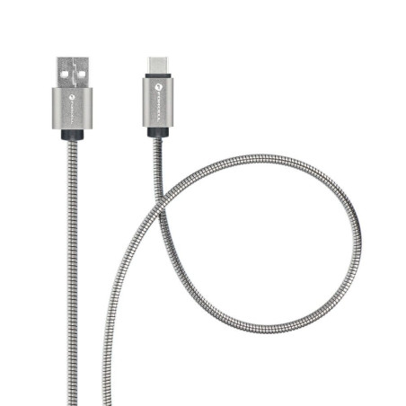 Kabel Forcell F-ENERGY QC3.0 USB-A/USB-C 1 m - stříbrný