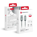 Kabel Forcell F-ENERGY QC3.0 USB-A/USB-C 1 m - stříbrný