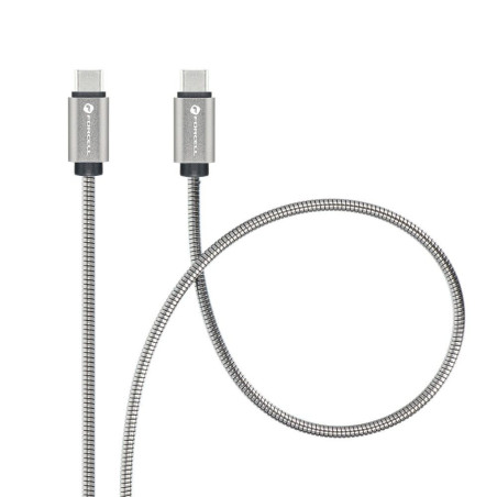 Kabel Forcell F-ENERGY pro USB-C zařízení 1 m - stříbrná