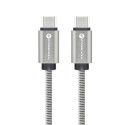 Kabel Forcell F-ENERGY pro USB-C zařízení 1 m - stříbrná