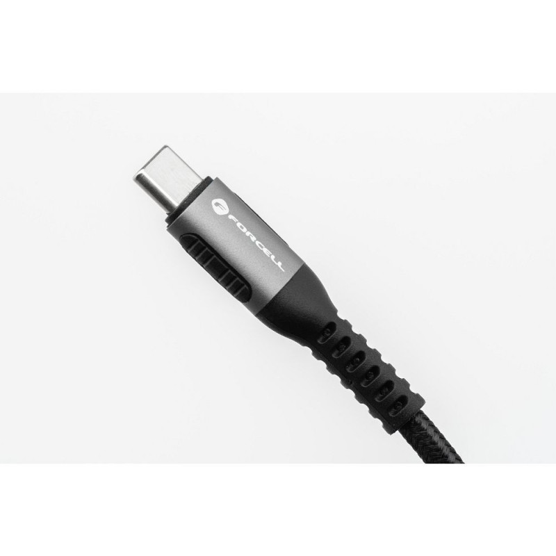 Kabel USB-C Forcell F-ENERGY QC4.0 PD 5A 100W Cafule 1,2 m pro nabíjení - černý