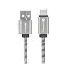 Kabel USB-A na USB-C Forcell F-ENERGY QC4.0 3A 66W 2 m stříbrná
