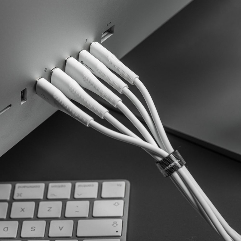Kabel Forcell F-ENERGY pro USB-C zařízení 1 m - bílý