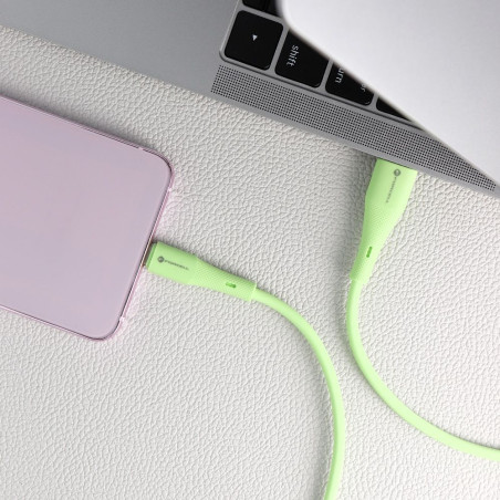 Kabel Forcell F-ENERGY QC4.0 3A 66W pro USB-A → USB-C 1 m - zelená
