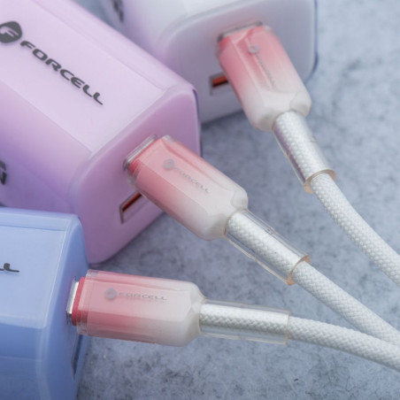 Kabel Forcell C354 USB C pro USB-C 1 m - bílá