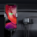 BASEUS CALHZ-01 Dvouportový USB Hub s Lightning kabelem 1,5m pro zadní sedadla automobilu, černý
