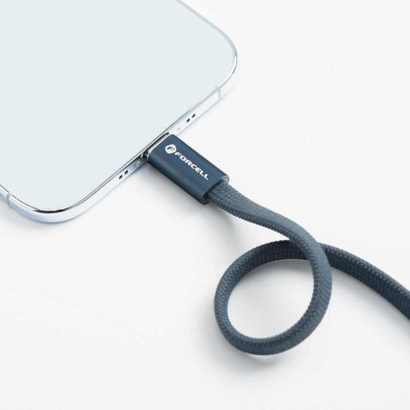 Kabel Forcell F-ENERGY pro USB-C zařízení 1,2 m - tmavě modrá