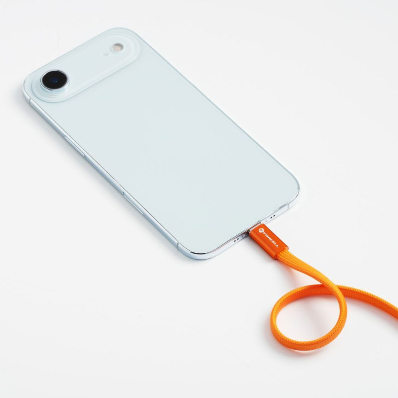 Kabel Forcell F-ENERGY pro USB-C zařízení - oranžový (flat) 1,2 m