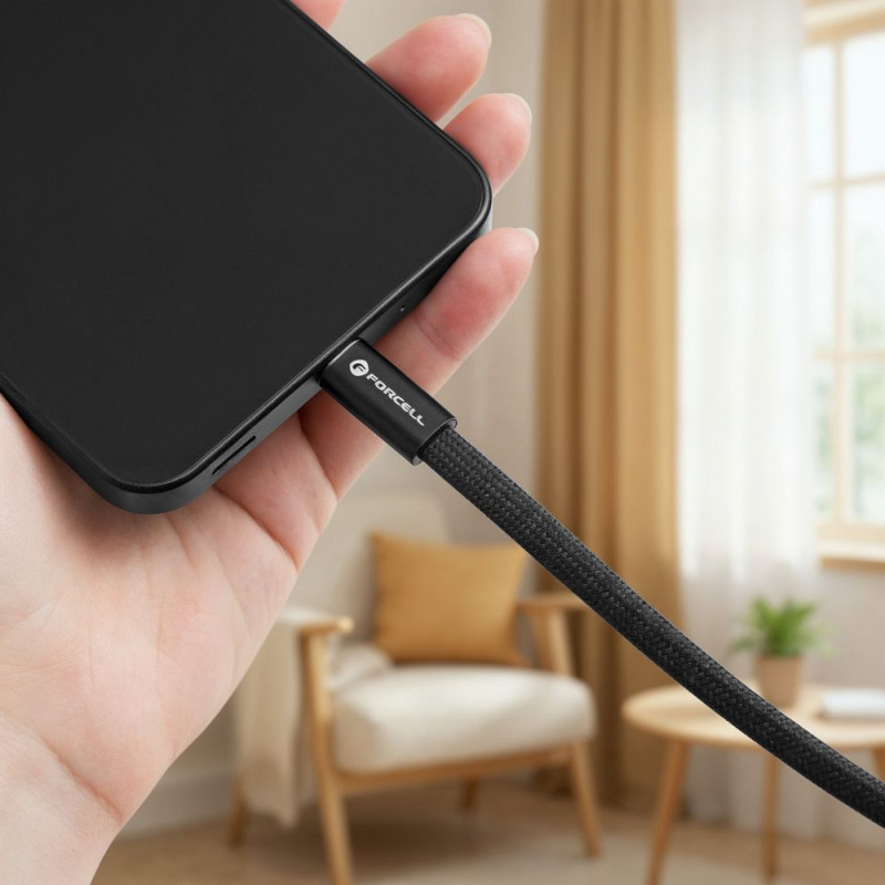 Kabel Forcell CBLF-Energy USB-C pro USB-C 1,2 m - černý