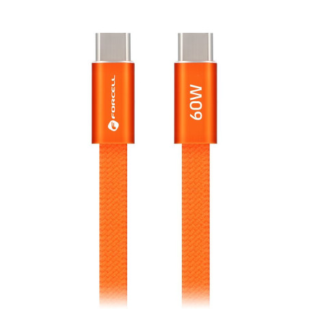 Kabel USB-C Forcell F-ENERGY QC4.0 PD 3A 60W CCFN23 pro USB-C zařízení 1,2 m - oranžový